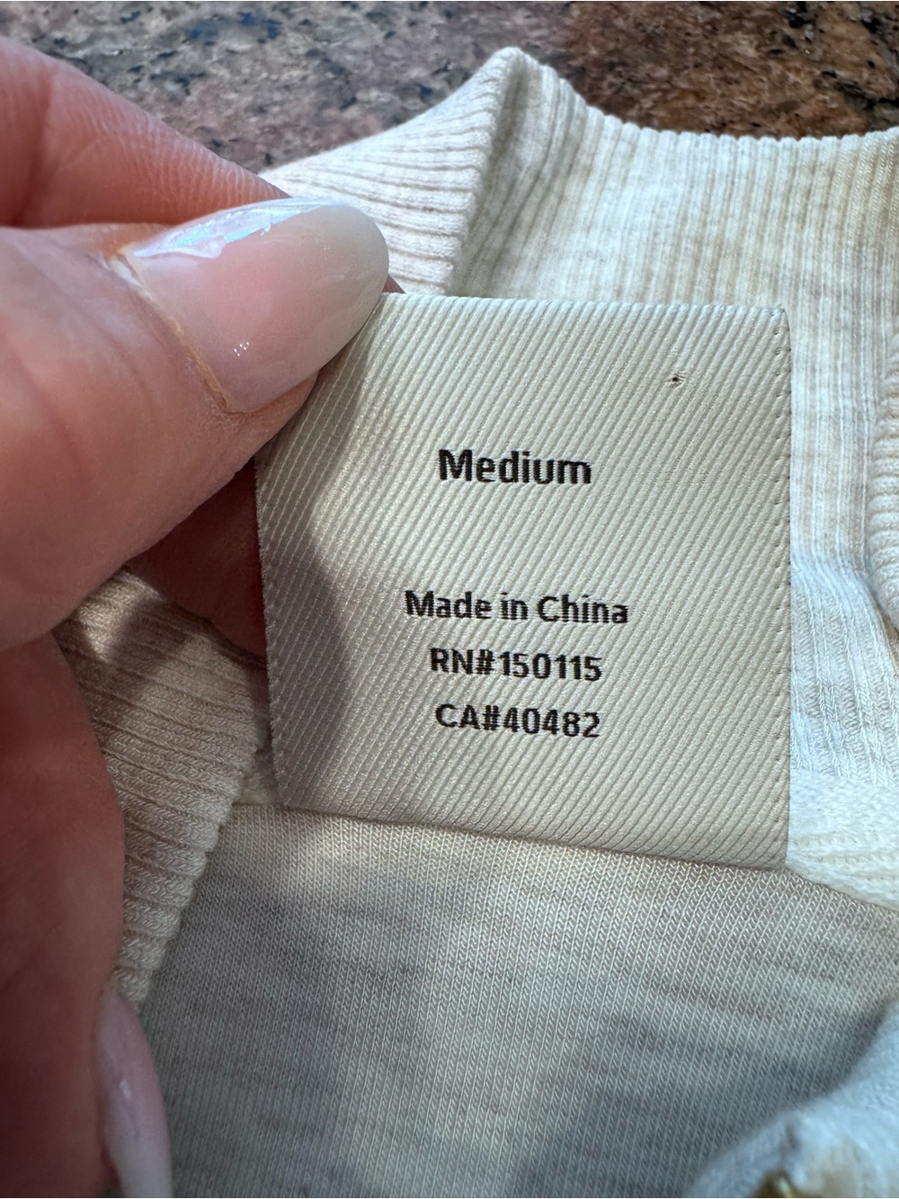 Varley Kelly Half Zip Sweatshirt in Ivory Marl size Medium - Picture 7 of 7